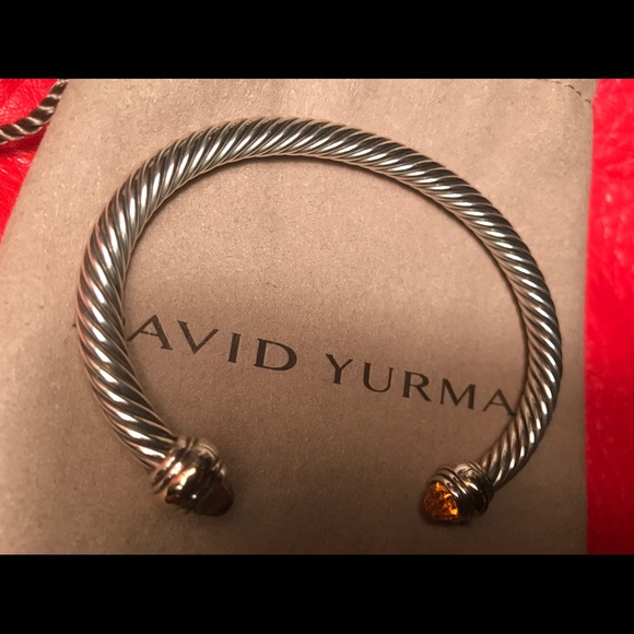 Auth. David Yurman 5mm 14k Citrine Cable Bangle - Picture 4 of 8